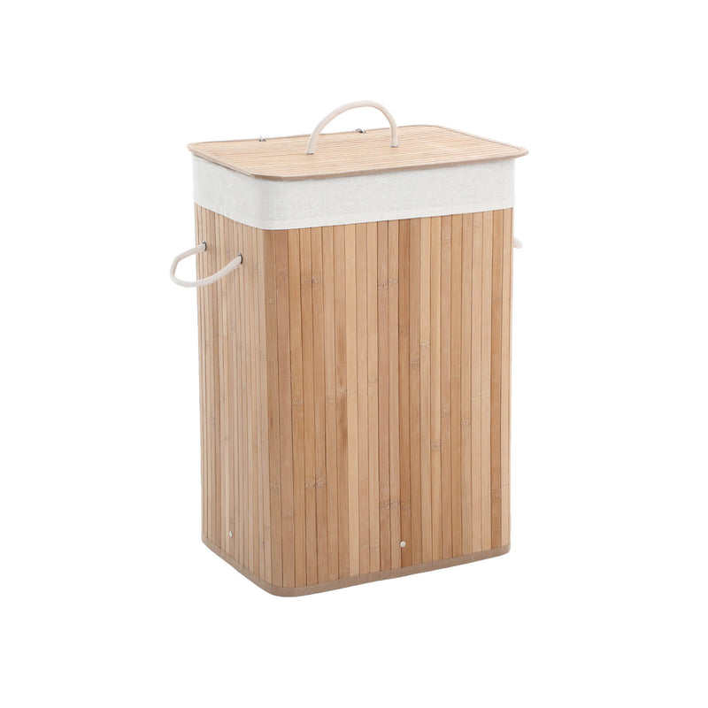 Bambu tvättkorg - tvättställ med lock - 72 l - 40 x 30 x 60 cm