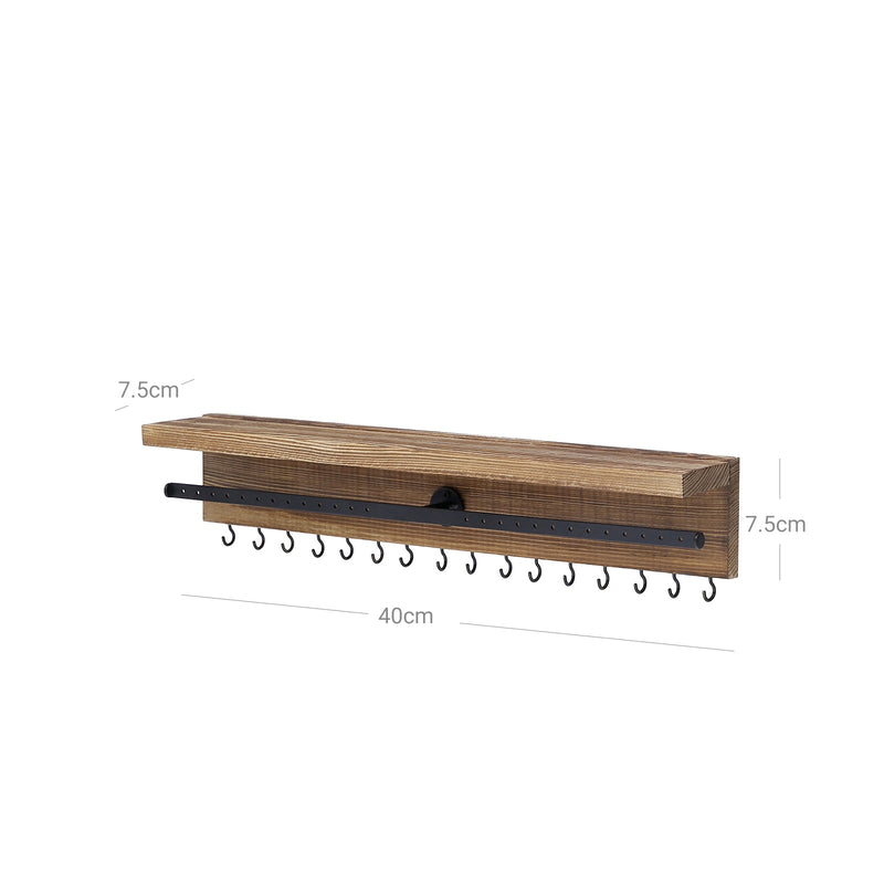 Wandplank - Voor sieraden -  Sieraden Organizer - Hout - Bruin