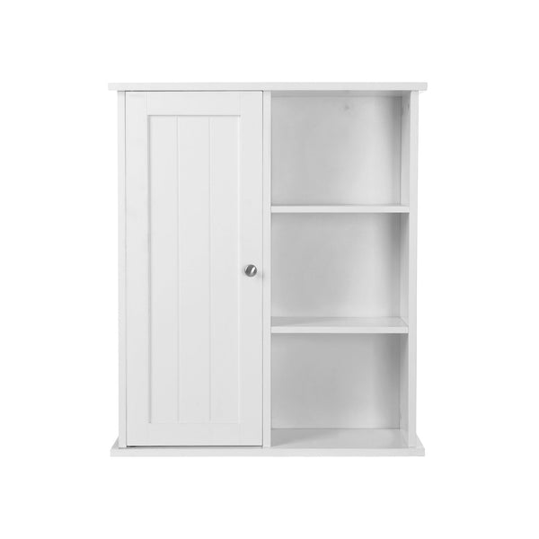 Armoire de salle de bain - Armoire murale - Cuisine de cuisine - Rangement avec porte et étagère - blanc - 60 x 71 x 18 cm