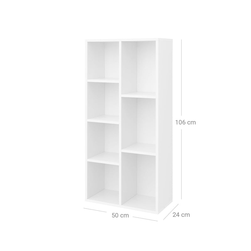 Bibliothèque - armoire de rangement - Open-Cuptboard - 7 compartiments - blanc