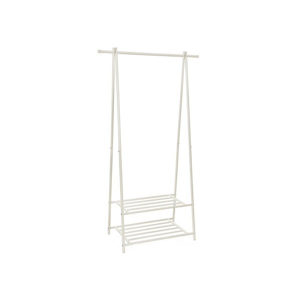 Metal Jacket Rack With Shoe Rack - Crème White